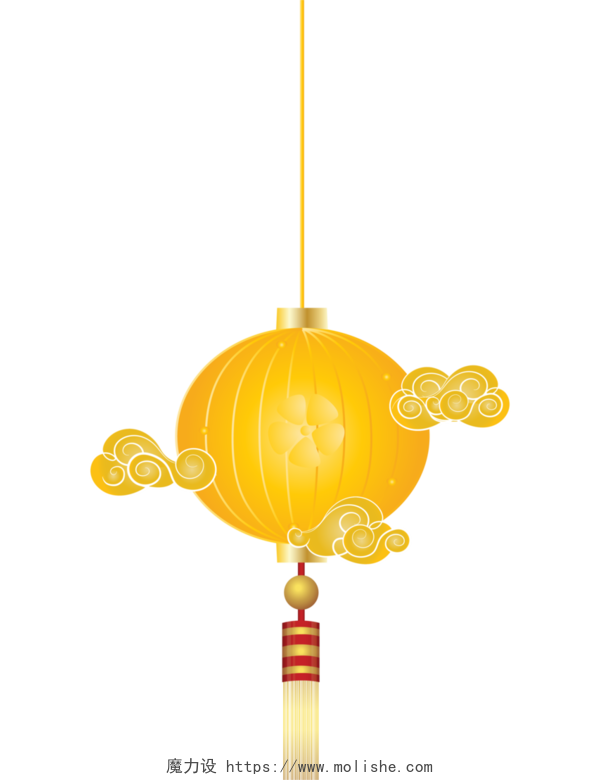 春节金色灯笼挂饰